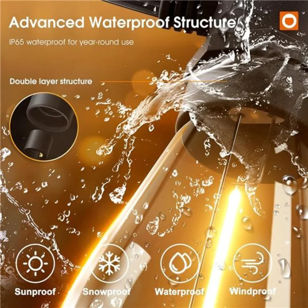 50FT LED Outdoor String Lights with Edison Shatterproof Bulbs, Weatherproof